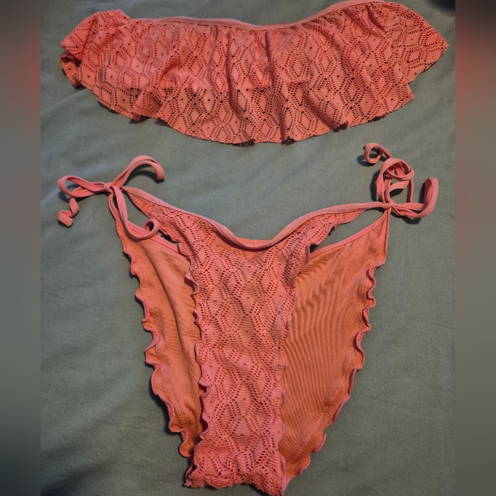 Pink Lace Bikini Set